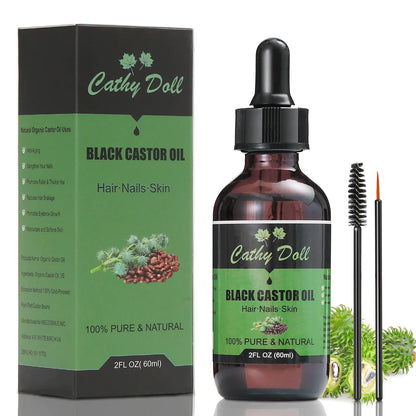 Jamaican Black Castor Oil Organic Cold Pressed Castor Oil For Hair 100% Pure Natural Castor Oil For Eyelashes Eyebrows (2 oz)